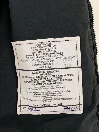 商品画像：Cold Weather Parka/GORE-TEX/L/ナイロン/BLK/8415-01-663-8186// 4