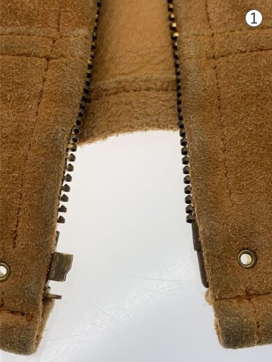 画像：goldレザージャケット・ブルゾン/38/レザー/CML/gl80344/鹿革/ジップ破損6