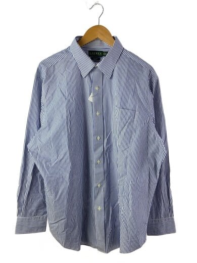 商品画像：長袖シャツ/17.5/コットン/BLU/ストライプ 1