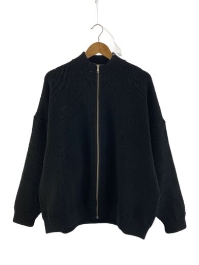 商品画像：カーディガン(厚手)/M/ウール/BLK/ジップアップ/ほつれ有り 1