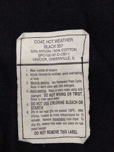 商品画像：BDUジャケット/COATBLACK357/リップストップ/S/ナイロン/BLK/SPO100-97-D-CB11 4