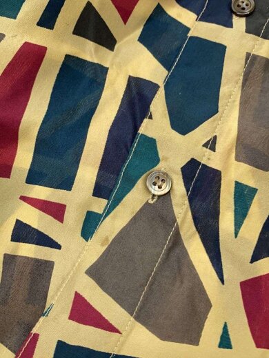 商品画像：長袖シャツ/L/シルク/BEG/総柄 5