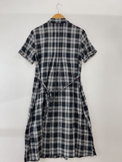 商品画像：シャツワンピース/L/リネン/BLK/チェック/D0323FA 500 2