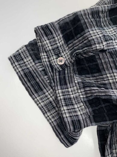 商品画像：シャツワンピース/L/リネン/BLK/チェック/D0323FA 500 6
