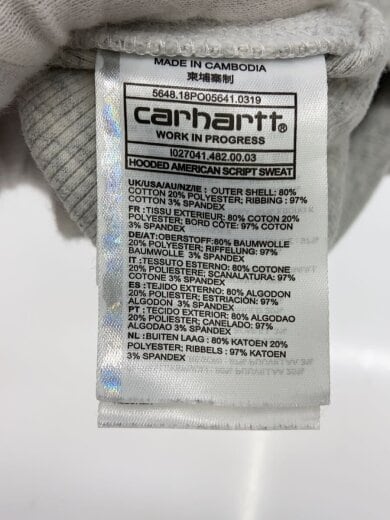 商品画像：パーカー/M/コットン/WHT/無地/I027041.482.00.03 4