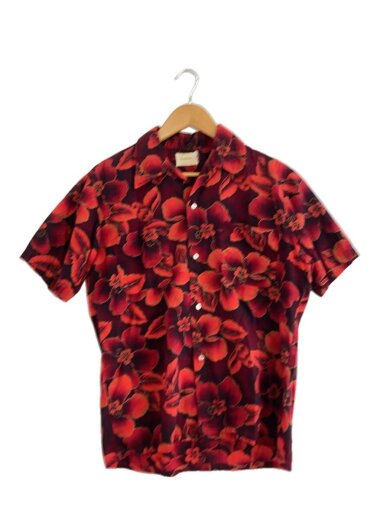 商品画像：アロハシャツ/M/コットン/RED/花柄/60s/コットンアロハ// 1