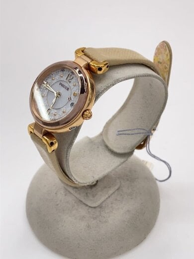 商品画像：ソーラー腕時計/アナログ/レザー/WHT/BEG/H0F8-R009192 2