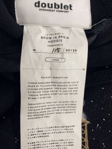 商品画像：23SS/SNOW IN PARIS HOODIE/M/コットン/BLK/無地/23SS25CS272 4