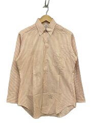 60s/長袖BDシャツ/15/コットン/BRW/ストライプ