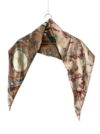 画像：manipuriスカーフ/シルク/PNK/総柄/レディース1