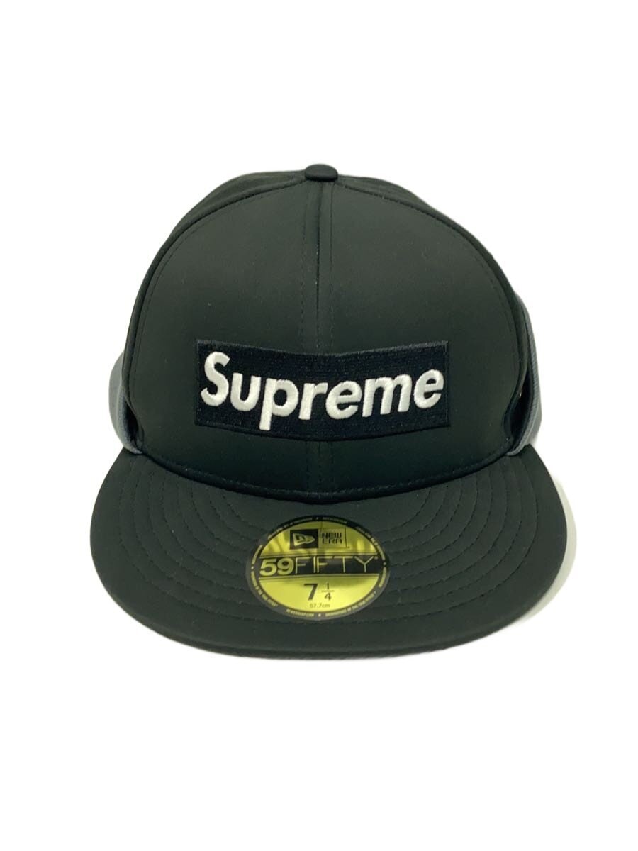 Supreme × NEW ERA / Earflap Box Logoキャップ/7 1/4/ポリエステル/BLK/メンズ