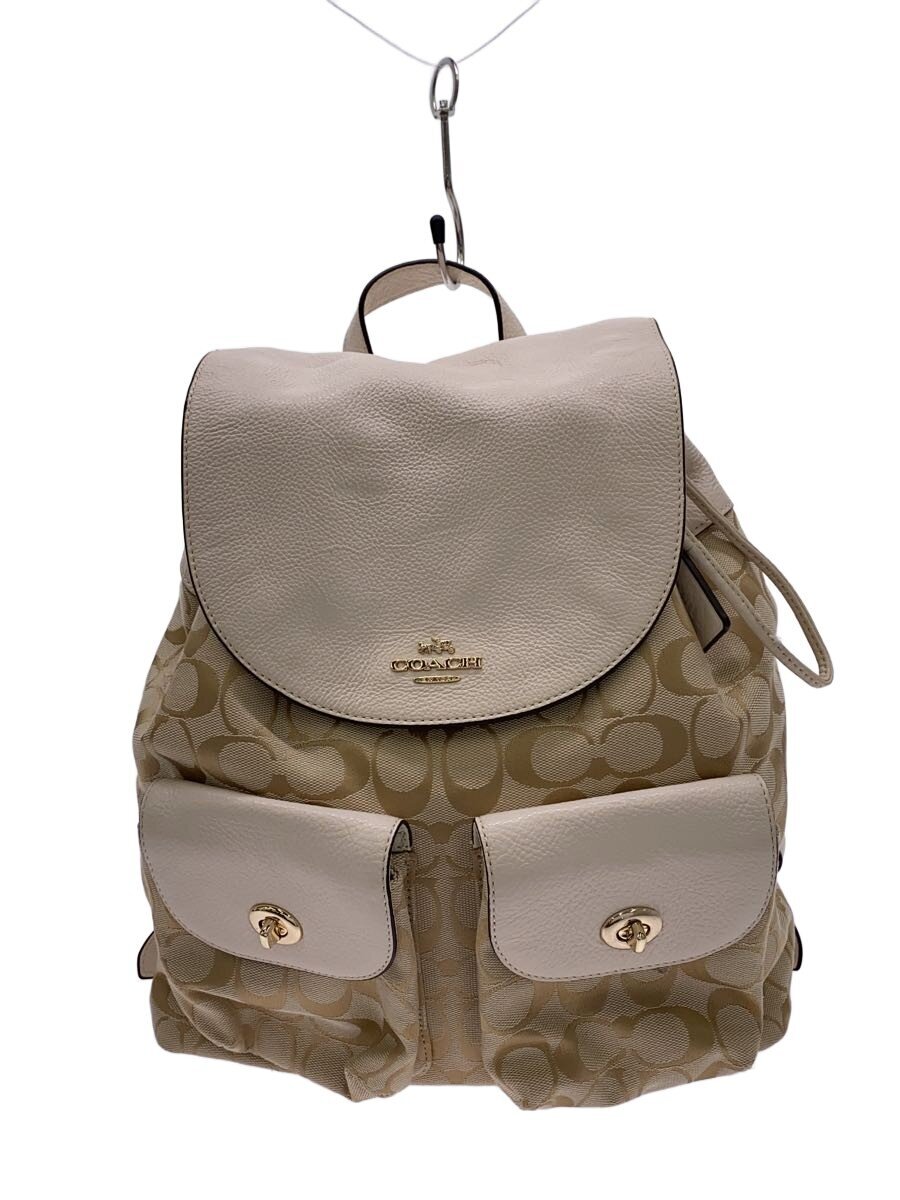 COACH / リュック_シグネチャー/キャンバス/BEG