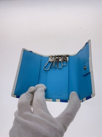 商品画像：5連キーケース/レザー/WHT/BLU/レディース 4