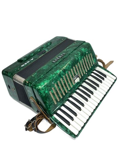 商品画像：A-32 【動作確認済】アコーディオン/A-32B/ヤマハ/YAMAHA/32鍵/グリーン 1