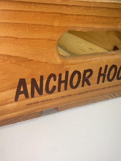 商品画像：ANCHOR HOCKING/木箱/クレート/ウッド/BEG 3