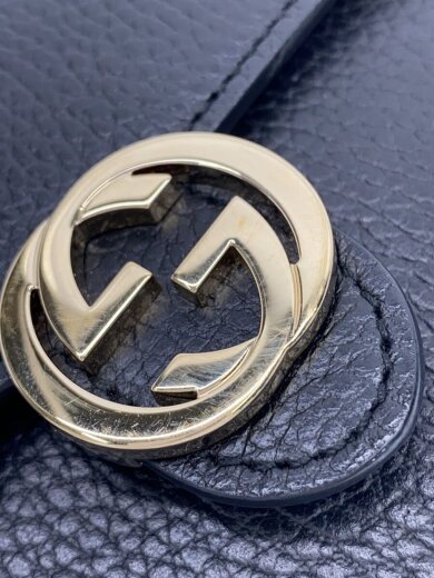 商品画像：チェーン・ショルダーウォレット_インターロッキングG/レザー/BLK/レディース// 7