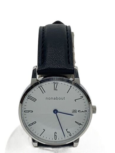 商品画像：nonabout/クォーツ腕時計/アナログ/レザー/WHT/BLK/SS/NA01 1