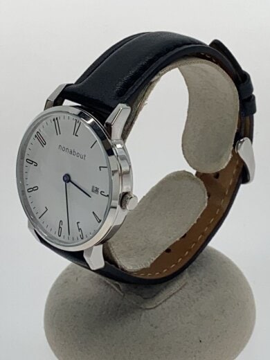 商品画像：nonabout/クォーツ腕時計/アナログ/レザー/WHT/BLK/SS/NA01 2