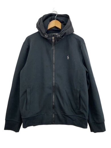 商品画像：ジップパーカー/エルボーパッチ/L/コットン/BLK 1