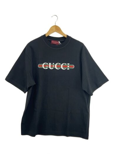 商品画像：コットンジャージープリントTシャツ/S/コットン/BLK/784361 XJGTE 1152 1