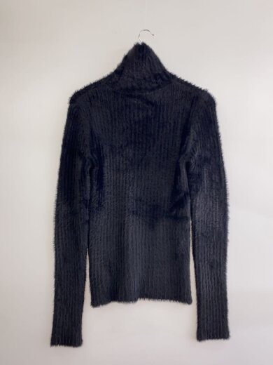 商品画像：RIBED HI-NECK SHAGGY KNIT/ニット/M/ナイロン/BLK/4B004-0125-34// 2