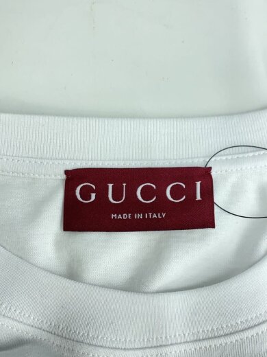 画像：GUCCIロゴエンブロイダリー付きコットンジャージーTシャツ/XL/コットン/WHT/796395 XJG9V3