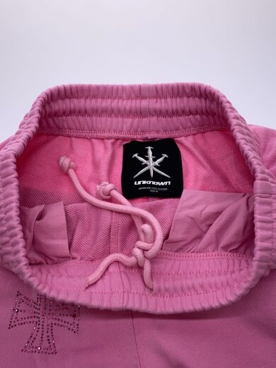 商品画像：OUTLINE CROSS RHINESTONE BAGGY SWEAT SHORTS/M/コットン/PNK// 3