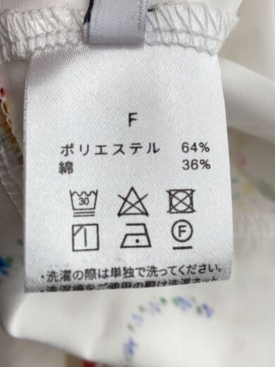 商品画像：長袖ブラウス/FREE/ポリエステル/WHT/花柄 4