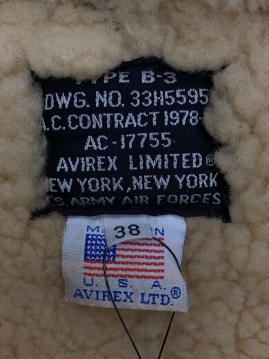 商品画像：フライトジャケット/38/レザー/BRW/B-3 3