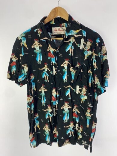 商品画像：HULA GIRL/アロハシャツ/42/レーヨン/BLK/総柄/AB-0010010101 1