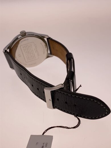 商品画像：クォーツ腕時計/アナログ/レザー/WHT/BLK// 4