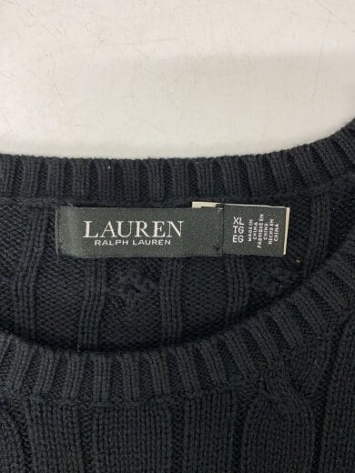 画像：LAUREN RALPH LAURENケーブルニット/XL/コットン/BLK3