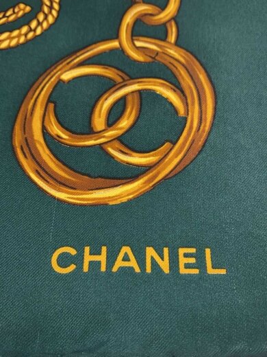 画像：CHANELスカーフ/シルク/GRN/レディース//2