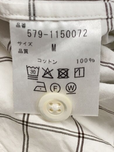 商品画像：半袖シャツ/M/コットン/WHT/チェック/579-1150072 4