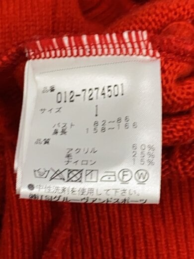 商品画像：ニット・セーター(厚手)/1/アクリル/RED/012-7274501// 4