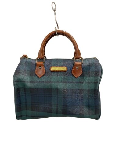 商品画像：ボストンバッグ/レザー/GRN/チェック 1