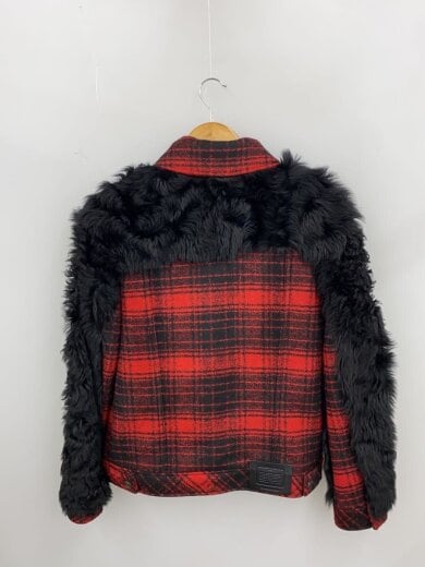 商品画像：WOOL SHRLING TRKR JK/O/アクリル/RED/チェック/79008 2