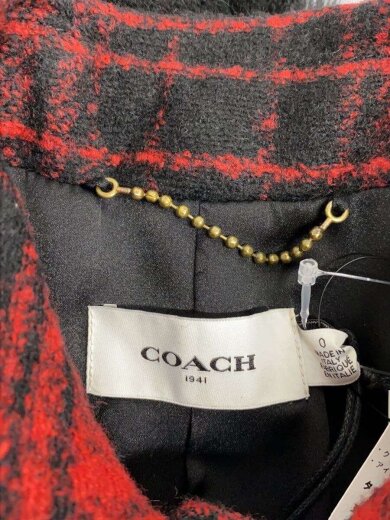 商品画像：WOOL SHRLING TRKR JK/O/アクリル/RED/チェック/79008 3