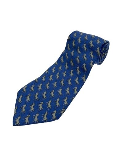 商品画像：ネクタイ/シルク/BLU/総柄/メンズ 1