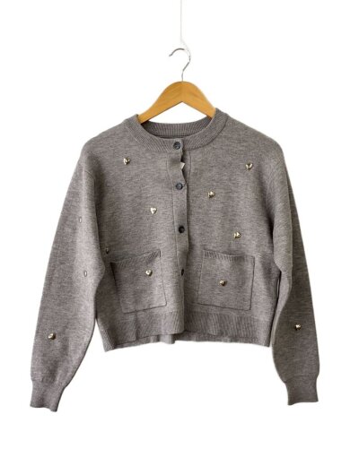 商品画像：ハートスタッズカーデ/FREE/レーヨン/GRY/24-080-212-2100-3-0// 1