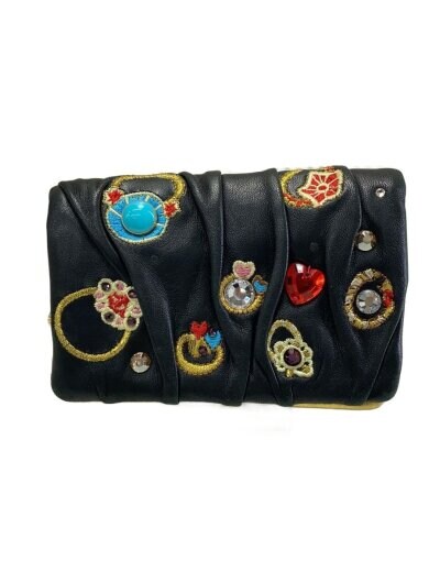 商品画像：2つ折り財布/レザー/BLK/レディース// 1