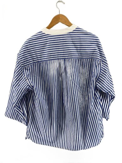 商品画像：ジャケット/FREE/コットン/BLU/ストライプ/MB81FJ912 2