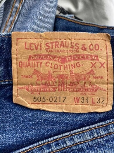 商品画像：ストレートパンツ/34/デニム/BLU/パッチワーク 5