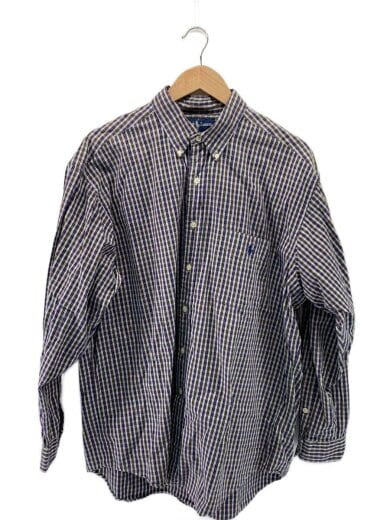 商品画像：長袖シャツ/L/コットン/NVY/チェック 1