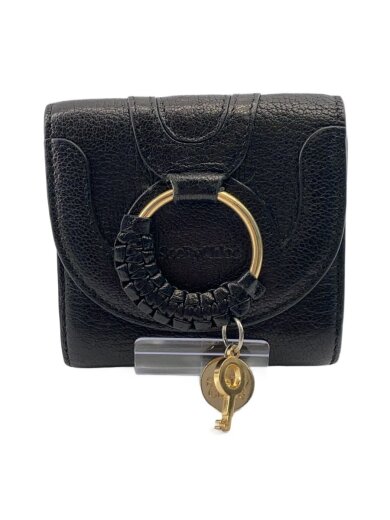 商品画像：2つ折り財布/レザー/BLK/レディース 1