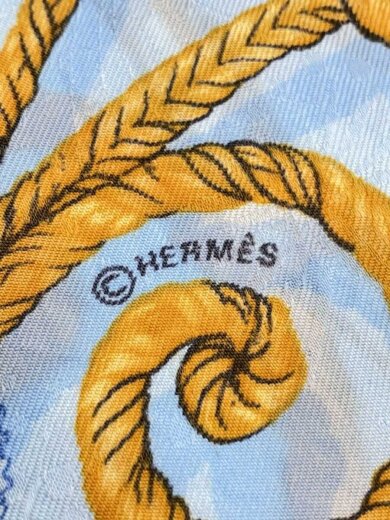 商品画像：◆スカーフ/シルク/BLU/総柄/レディース 3