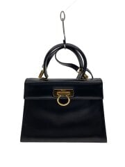 ハンドバッグ/レザー/BLK/ガンチーニ/ボックスカーフレザー/2way/ロゴ金具