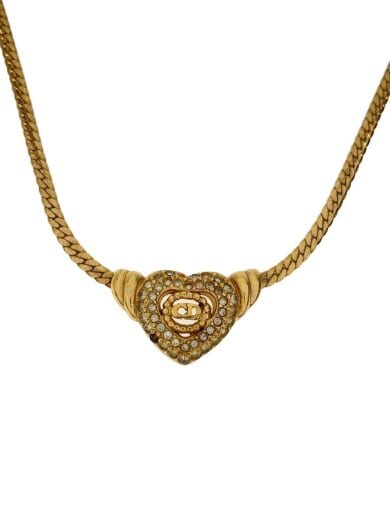 商品画像：Christian Dior クリスチャンディオール　ネックレス/ラインストーン/GLD/トップ有/レディース 1