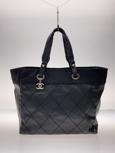 商品画像：シャネル/パリビアリッツトートMM/コーティングキャンバス/ブラック/A34209/ココマークチャーム 1