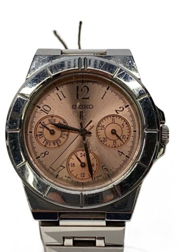 商品画像：ソーラー腕時計/アナログ/ステンレス/PNK/GLD/E031-R006118// 1